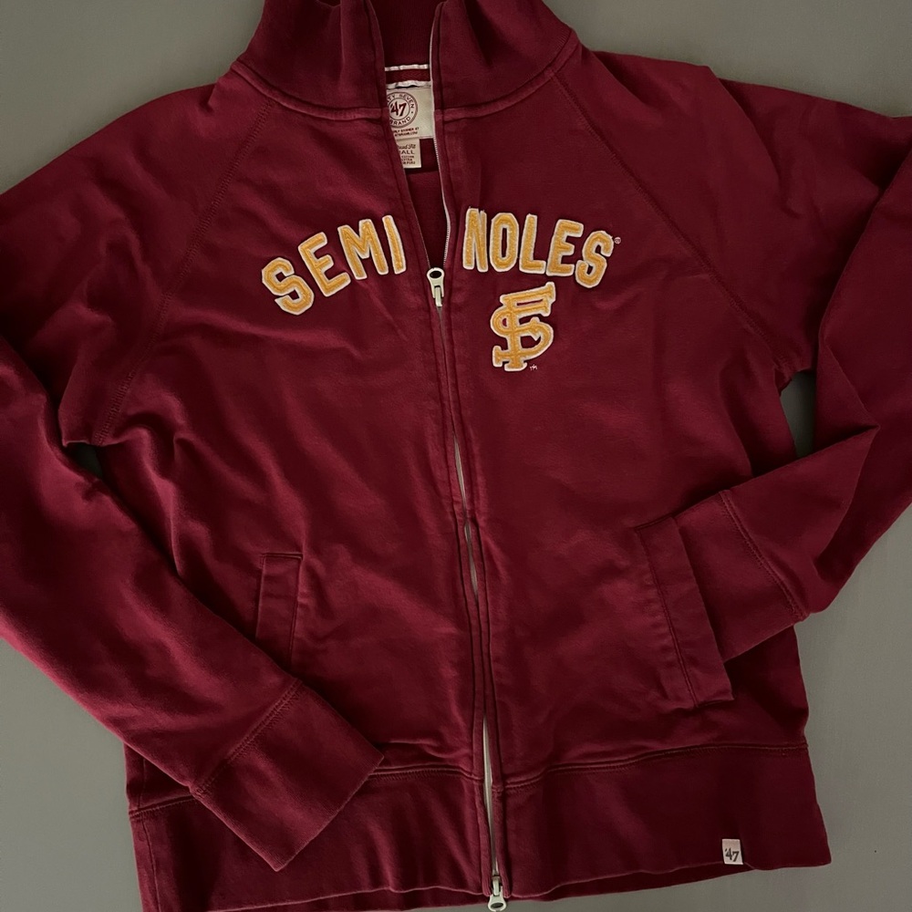 Florida State 'Seminoles' Maroon Zip-Up Cotton 95% Hoodie